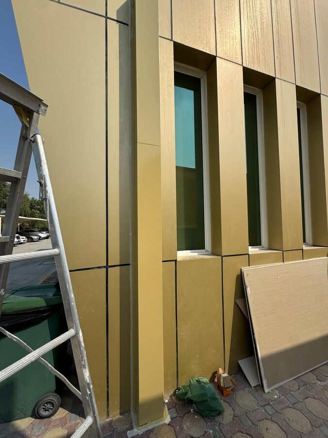 Exterior facade cladding installation